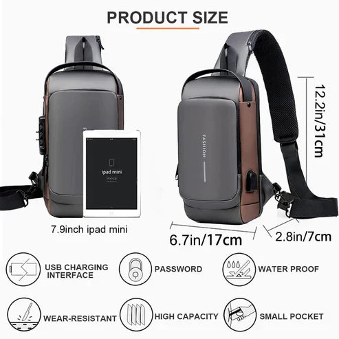 Multifunction Anti-Theft USB Charging Crossbody Shoulder Bag – Style Meets Security