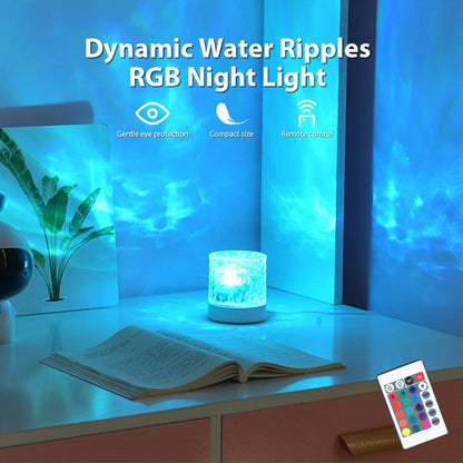 Water Ripple Lamp 16-Color Rotating Night Light