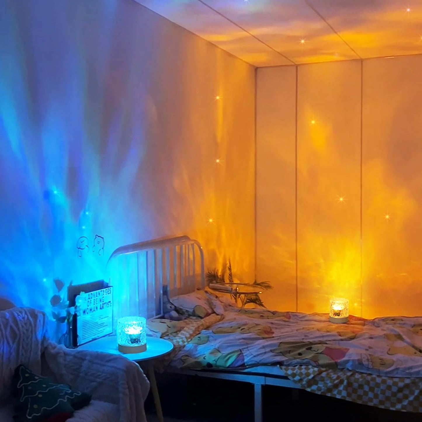 Water Ripple Lamp 16-Color Rotating Night Light