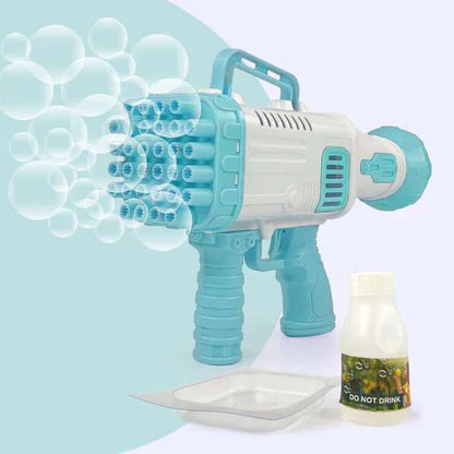 32-Hole Electric Gatling Bubble Gun Machine — Fun Fast Bubbles for Kids